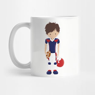 Rugby, American Football, Cute Boy, Brown Hair Mug